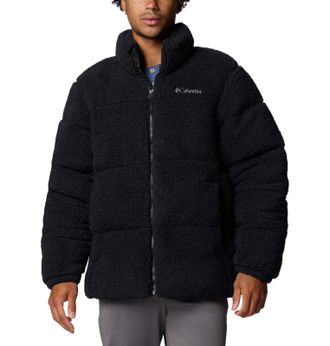 Columbia Mens Puffect II Sherpa Jacket, Black, Large