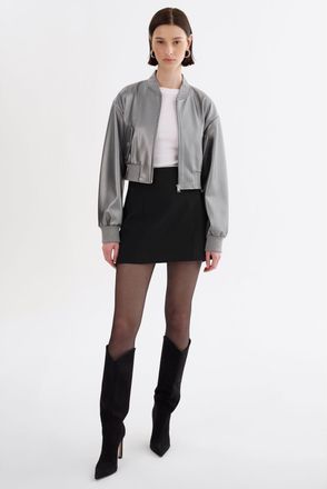 LaMarque Evelin Faux Leather Cropped Bomber