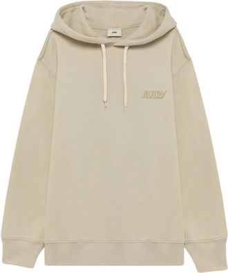 Autry Geborduurde Logo Hoodie voor Mannen - Heren - Hoodies - Beige - M - Hoodies & sweatvesten