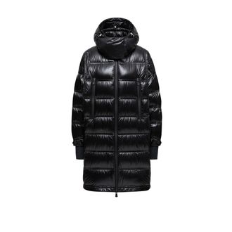 Moncler Moncler Rochelairs Hooded Long Down Jacket, Women, Black, Size: 00
