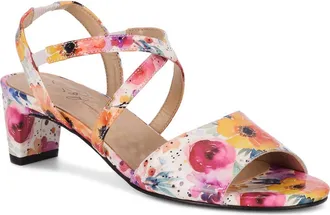 Ros Hommerson Liza Slingback Sandal in Tropical Floral Leather at Nordstrom, Size 10.5
