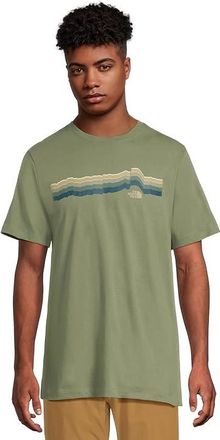 The North Face Evolution Tequila Sunrise Short Sleeve T-Shirts Graphic Mens T Shirt Bark Mist : 2XL, Cotton