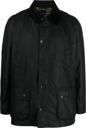 Barbour collared wax jacket - men - Cotton/Cotton/Polyester - M - Black
