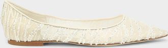 Jimmy Choo London Love Sequined Mesh Ballet Flats