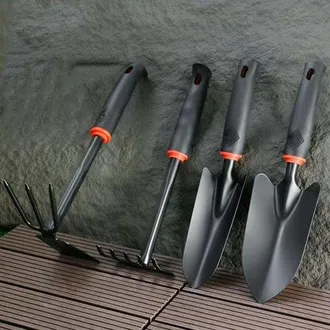 OEM Set Di 4 Attrezzi Da Giardino Di Grandi Dimensioni Con Manici In Gomma Antiscivolo. Attrezzi Da Giardino Robusti E Resistenti, Un Regalo Classico E Pr