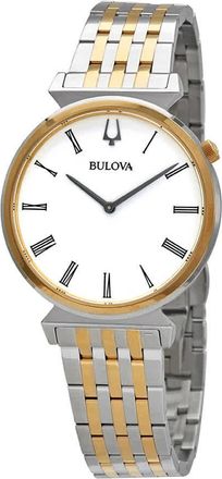 Bulova Regatta Quartz White Dial Two-tone Mens Watch 98A233