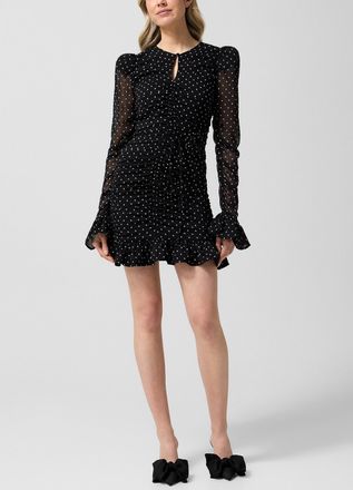 Rotate Womens Polka-dotted ruched mini-dress