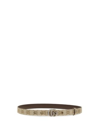 Gucci Womens Slim Gg Marmont Belt Vintage Sand Fabric E Braces