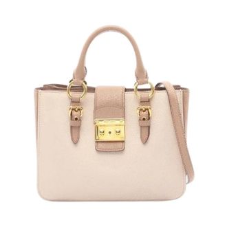 Miu Miu Pre-owned Handbags, female, Beige, Size: ONE SIZE Pre-owned Leather 2way Handbag