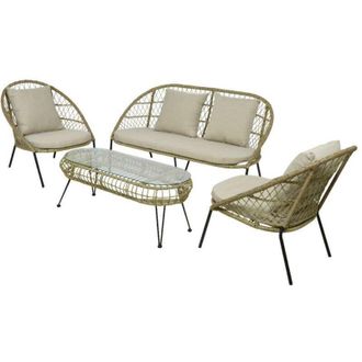 Kaemingk Salotto da giardino Lisbona in Ferro e Wicker