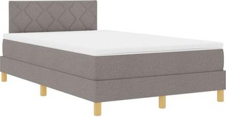 vidaXL LED Box Spring Bed with Mattress Taupe 120 x 190 cm Fabric vidaXL