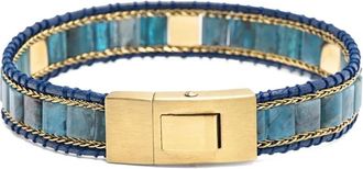 Nialaya Armband met stud en apatiet - Blauw