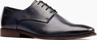 base Mens Marley Plain Toe Mens Derby Shoes - Navy - Size: 12