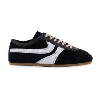 Dries Van Noten Sneakers, female, Black, Size: 10 US Leather-Trimmed Suede Sneakers