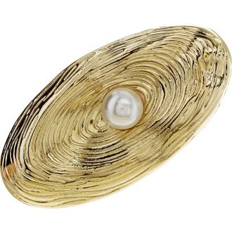 Olivia Welles Ripple Effect Faux Pearl Ring in Gold /White at Nordstrom Rack