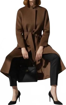 Glamorous Roll Neck Collar Coat In Brown