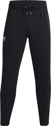Under Armour Essential Fleece Joggers Men Black Tapered Leg Drawstring DSGL936