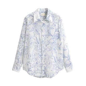 GANT Lange Mouwen Zijde Blouse - Dames - Overhemden - Veelkleurig - M - Katoen - Overhemden