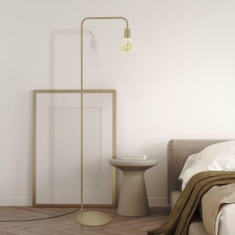 Tosel L&aacute;mpara para leer metal Alt.157cm dorado Pantalla: bombilla