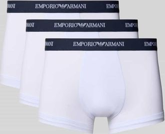 Emporio Armani Boxershorts mit elastischem Logo-Bund im 3er-Pack in Weiss, Größe XXL