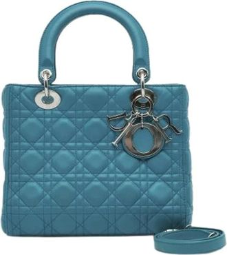 Dior Pre-owned Lady Dior Medium Handbag - - Pre-owned - Donna - Blu - ONE SIZE