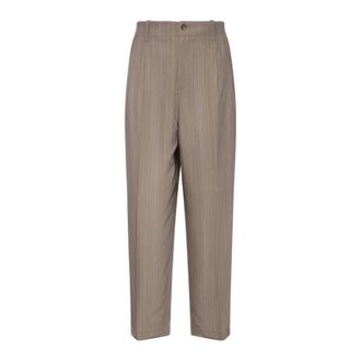 Golden Goose Straight Trousers, male, Brown, Size: XL Pinstripe Trousers
