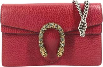 Gucci Pre-owned Leather gucci-bags - Dames - Vintage Schoudertas - Rood - ONE Size - Vintage