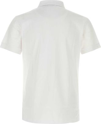 Burberry Mens White Piquet Cotton Polo Shirt