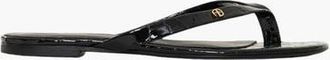 Anine Bing Noelle Thong Sandals in Embossed Black at Nordstrom, Size 41