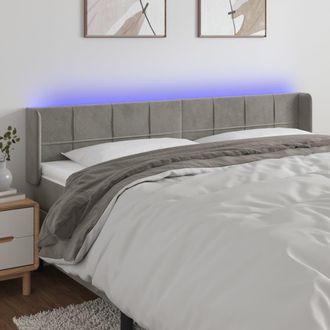 vidaXL Cabecero Con Led De Terciopelo Gris Claro 163x16x78/88 Cm Vidaxl