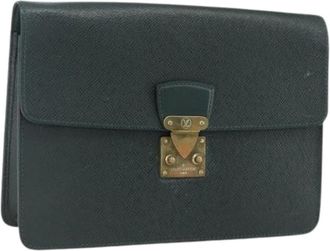Louis Vuitton Pre-owned Clutch - Dames - Vintage Clutch - Groen - ONE Size - Leer - Vintage