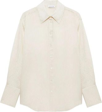 Anine Bing Witte Button-Up Shirt Lange Mouwen - Dames - Overhemden - Beige - XS - Overhemden
