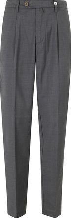 Myths Dark Grey Zeus Darts Waist Loops Wool Trousers