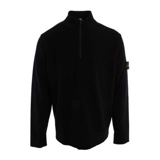 Stone Island Turtlenecks, male, Blue, Size: 2XL Half-Zip Turtleneck Sweater