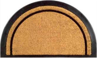 Imports Decor York Half Round Coir Door Mat, Non-Slip Rubber Backed Outdoor Entryway Rug, Durable Dirt Scraper Welcome Mat