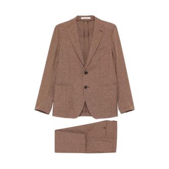 Tagliatore Single Breasted Suits, male, Brown, Size: M A-Dakar22K Suit