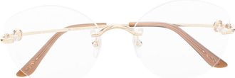 Cartier round rimless optical glasses - unisex - Metal - 56 - Gold