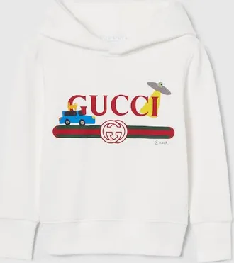 Gucci Kids - Cotton Hooded Sweatshirt, Size 10 years, White, Ready-to-wear