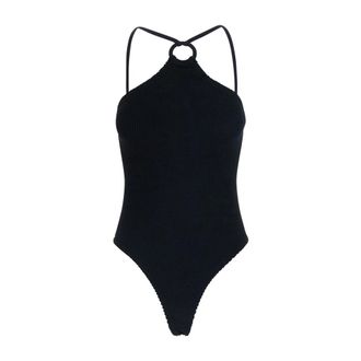 Hunza G One-piece, female, Black, Size: ONE SIZE Jasmine Swim Covered Hoop Swimsuit