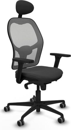 Piqueras y Crespo Jorquera Sincro Malla Gris Similpiel Gris Oscuro Brazos 3d Base Nailon Cabecero Fijo Ruedas 65mm Engomada