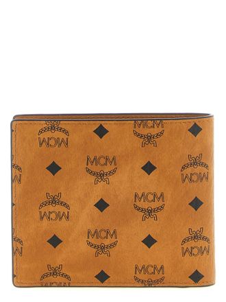 MCM Monogram Visetos Canvas Wallet - Cognac