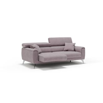 Divani.Store Caravaggio Sof&aacute; Con Asientos Deslizantes En Tela Suave E Impermeable 169 Cm Rosa