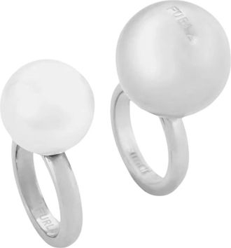 Furla Metal Ring 2-Pack - Dames - Ringen - Grijs - 45 MM - Tweed - Accessoires