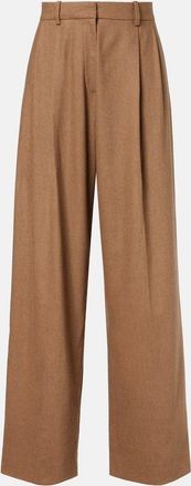 Khaite Pantaloni regular August in lana a vita alta