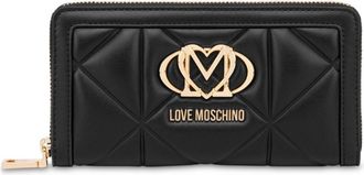Love Moschino Portafoglio con placca logo - Nero