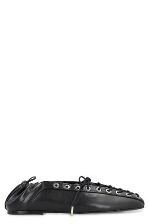 Ganni Faux Leather Ballet Flats