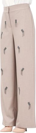 Simona Corsellini Wide-Leg Stretch Trousers With High Waist And Embroidered Detail