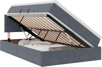 vidaXL Storage Bed with Mattress Dark Grey 120 x 200 cm Velvet vidaXL