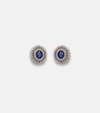 Yeprem Y-Couture 18kt white gold earrings with diamonds and sapphires