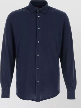 Fedeli piquet shirt collared neck cuffed long sleeves